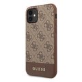 Guess nakładka do iPhone 11 GUHCN61G4GLBR brązowe hard case 4G PU Metal Logo
