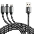 Kabel 3w1 - USB - USB-C, Lightning, micro USB everActive CBB-1.2MCI 1,2m szary