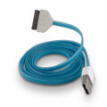Płaski kabel silikonowy USB do Apple iPhone 3 / 4 niebieski