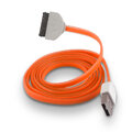 Płaski kabel silikonowy USB do Apple iPhone 3 / 4 pomarańczowy
