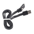 Płaski kabel USB 2w1 micro USB + Apple lightning 5 / 6 czarny