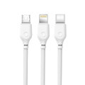 XO kabel NB103 3w1 USB - Lightning + USB-C + microUSB 1,0 m 2,1A biały