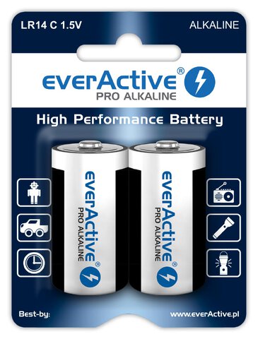 Baterie alkaliczne everActive Pro LR14 / C - 20 sztuk