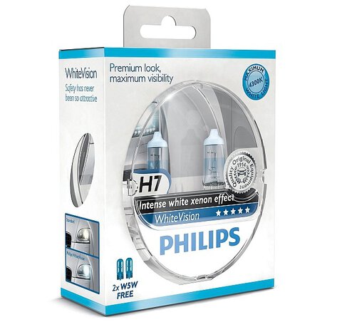 Philips H7 WhiteVision + 2x W5W