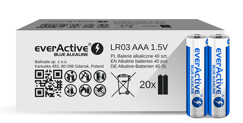 Baterie alkaliczne everActive Blue Alkaline LR03 / AAA (40 sztuk)