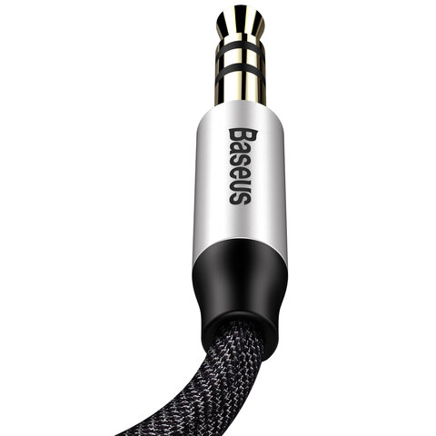 Baseus kabel audio Yiven M30 jack 3,5 mm - jack 3,5 mm 1,5 m srebrno-czarny