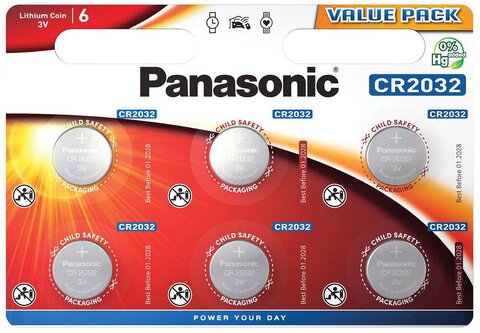 Baterie CR2032 Panasonic 6 sztuk / blister