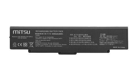 Bateria Sony VAIO PCG-5G2L VGP-BPS9 VGP-BPL10 VGN-CR420 11,1V 4400mAh Mitsu czarna