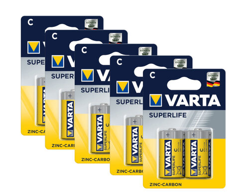Baterie cynkowo-węglowa Varta Superlife R14/C 10 sztuk (5 blistrów)