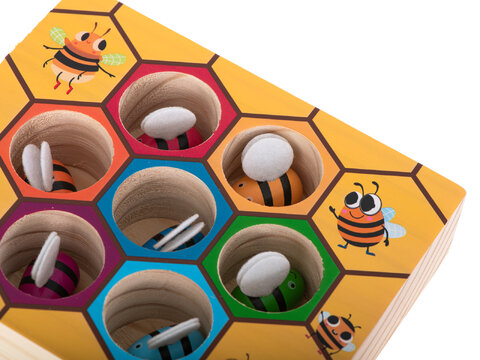 Plaster miodu z pszczółkami drewniana gra edukacyjna Montessori