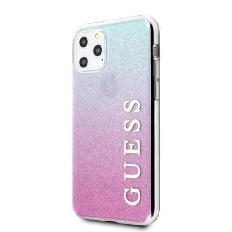Guess nakładka do iPhone 11 Pro GUHCN58PCUGLPBL różowo-niebieski hard case Glitter Gradient