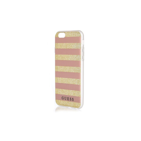 Guess iPhone 7 GUHCP7STGPI różowo-złote hardcase Ethnic Chic Stripes 3D