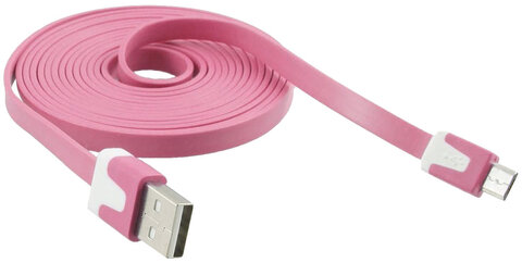 Kabel micro USB płaski 2M - różowy