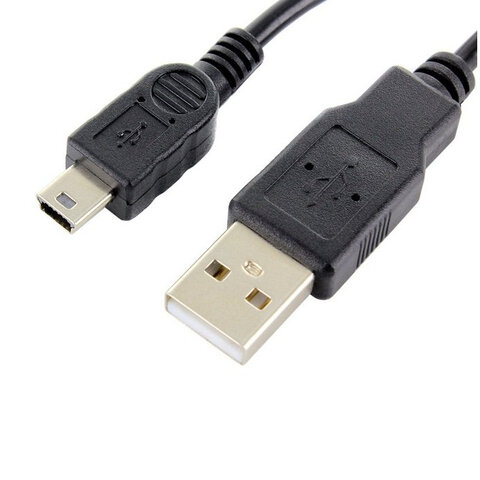 Kabel USB - miniUSB 1,0 m 1A czarny woreczek