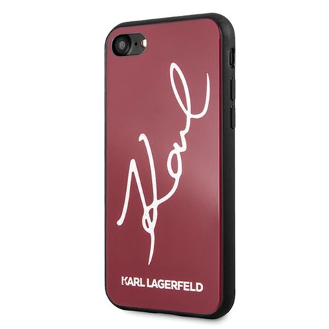 Karl Lagerfeld nakładka do iPhone 7 / 8 KLHCI8DLKSRE czerwone hard case Signature Glitter