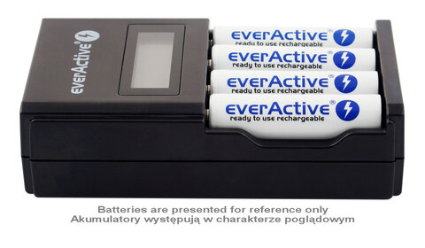 Ładowarka everActive NC-450 Black Edition + 4 akumulatory everActive R03 AAA Ni-MH 800 mAh