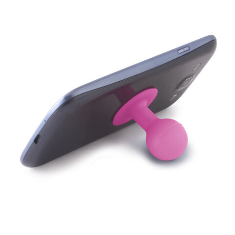 Silikonowa podstawka z przyssawką do smartfonów / tabletów różowa