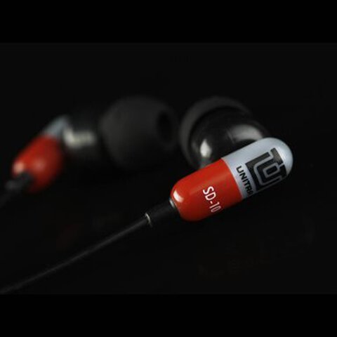 Słuchawki dokanałowe UNITRA SD-10 szaro-czerwone