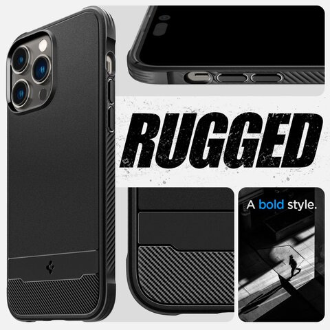 Etui Spigen RUGGED MAG ARMOR MAG (MagSafe) do IPhone 14 Pro czarne