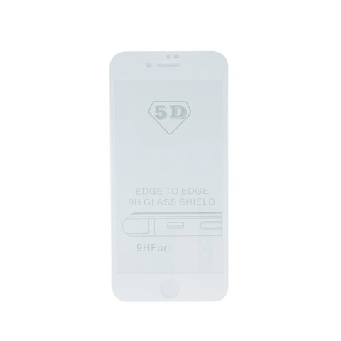 Szkło hartowane 5D do iPhone 7 Plus / 8 Plus biała ramka