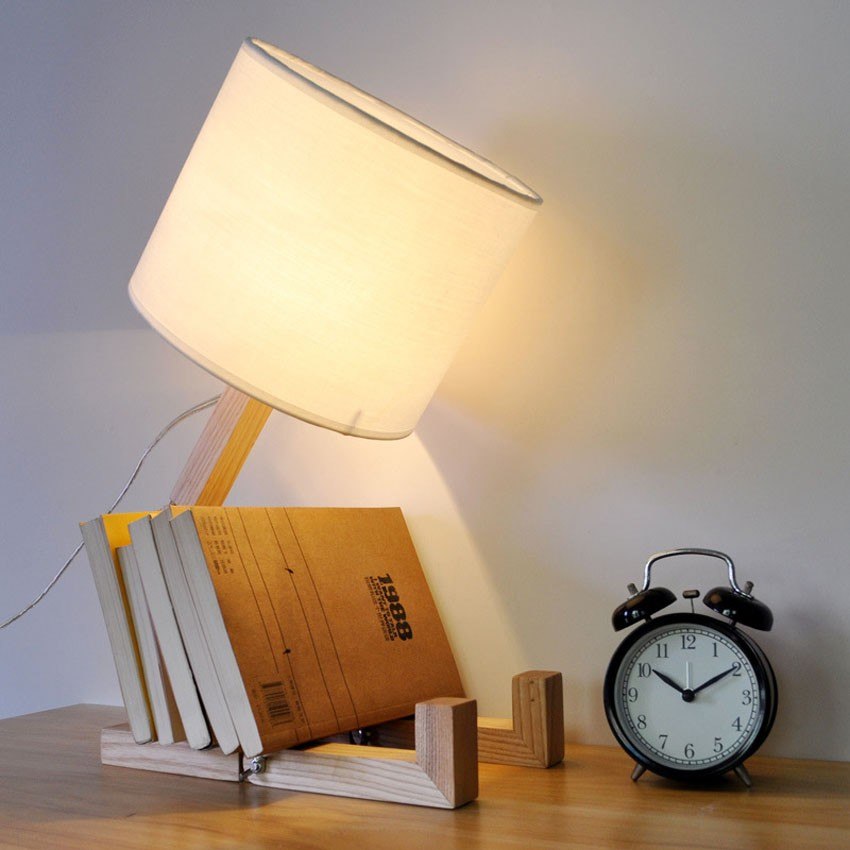 lampka nocna - stojak na książki