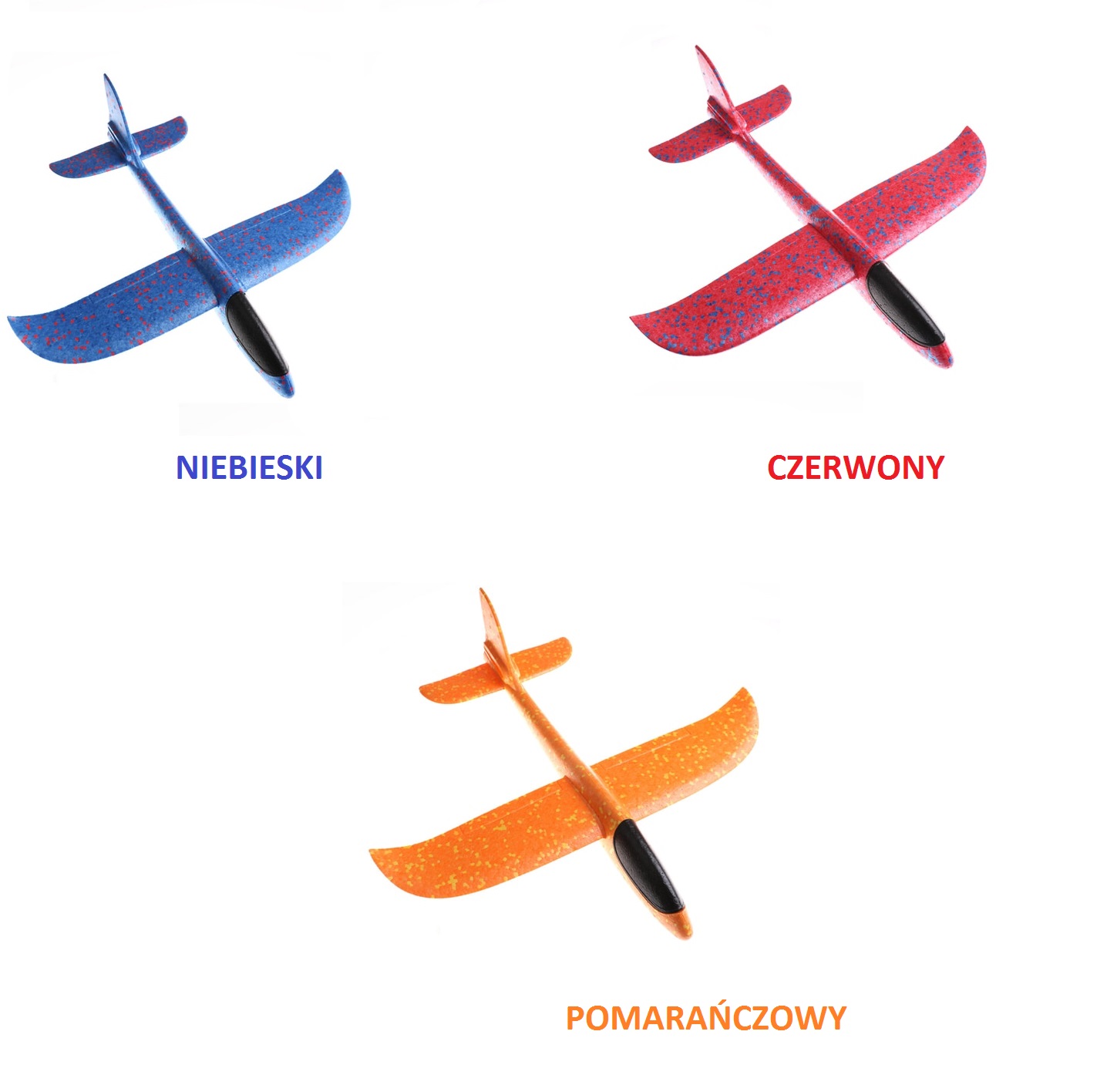 Samolot styropianowy - 3 kolory