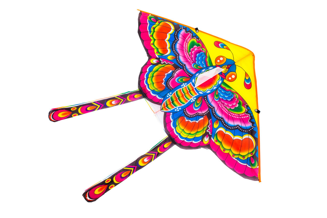 Latawiec duży dla dzieci 90cm motyl mix kolorów - zabawa