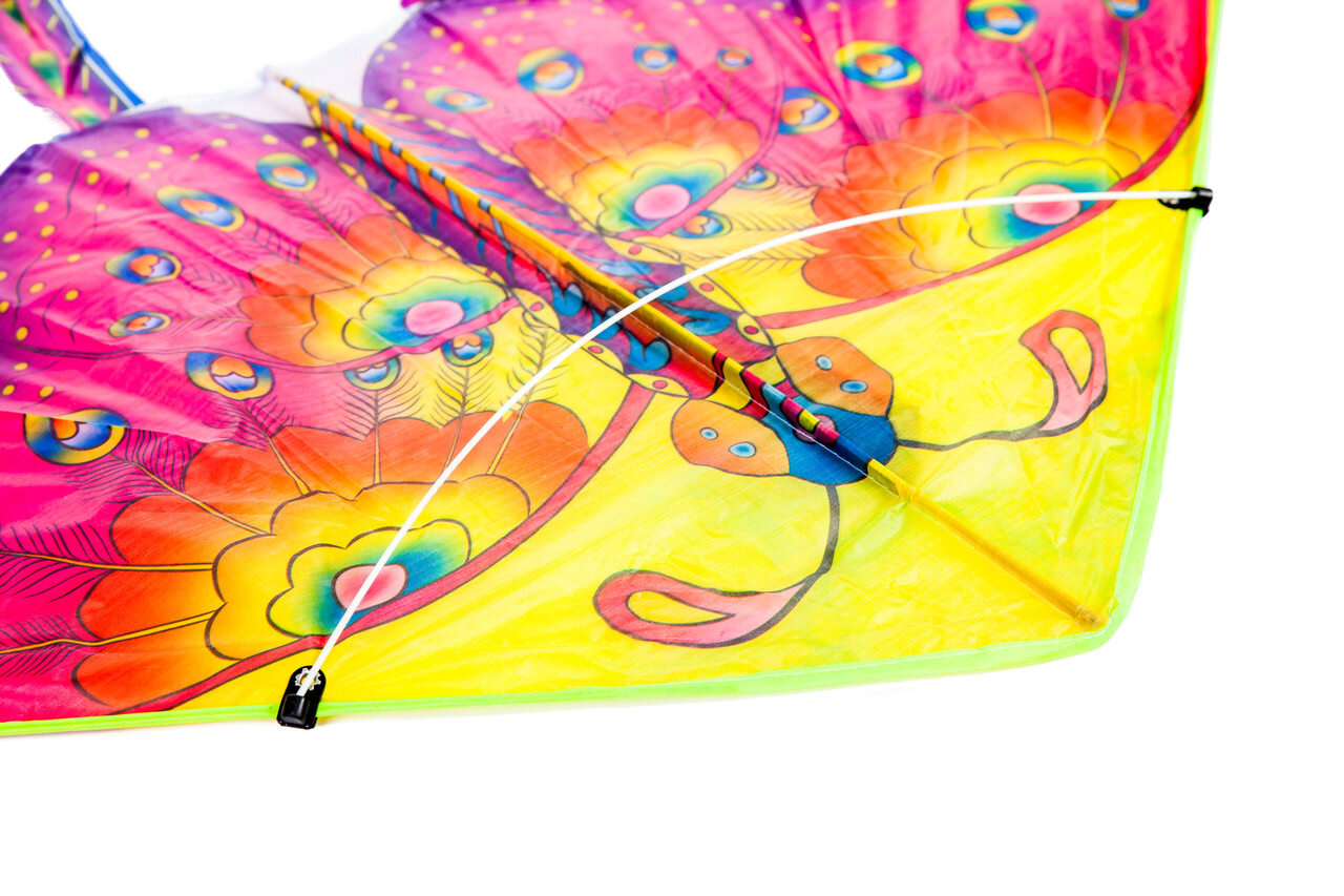 Latawiec duży dla dzieci 90cm motyl mix kolorów - konstrukcja
