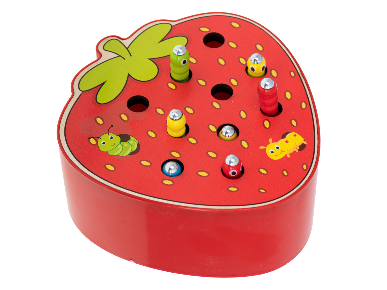 Gra truskawka drewniana z gąsienicami i różdżką magnetyczną - sklep  internetowy Seltrade
