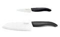 Nóż ceramiczny Santoku 14 cm + nóż do obierania 7,5 cm (białe ostrza)