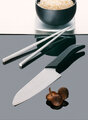 Duży ceramiczny nóż kuchenny Santoku 16 cm (białe ostrze)