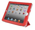 Wielofunkcyjne czerwone skórzane etui z podstawką do iPad 2 Cellular Line Visionessen