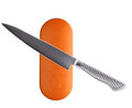Zestaw stalowy nóż uniwersalny Tojiro Pro 15 cm + pomarańczowy uchwyt magnetyczny
