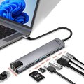 Adapter 8w1 Media-Tech MT5046 Hub USB-C to USB 3.0 + USB 2.0 + HDMI + USB-C + USB-C PD + microSD, SD + RJ45
