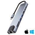 Adapter 8w1 Media-Tech MT5046 Hub USB-C to USB 3.0 + USB 2.0 + HDMI + USB-C + USB-C PD + microSD, SD + RJ45
