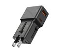 Adapter podróżny JELLICO 25W PD QC3.0 S6 mini PD 25W 1xUSB-C + 1xUSB QC3.0 Czarny