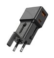 Adapter podróżny JELLICO 25W PD QC3.0 S6 mini PD 25W 1xUSB-C + 1xUSB QC3.0 Czarny