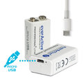 Akumulatorek 6F22/9V everActive Li-ion 550 mAh Professional +Lithium + micro USB