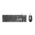 ART zestaw klawiatura przewodowa USB A QWERTY podwietlana + mysz przewodowa USB A podwietlana AK-50 czarny