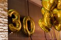 Balon urodzinowy cyfry "3" 76cm złoty