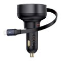 BASEUS adowarka samochodowa Typ C + zwijany kabel LightningPD3.0 QC4.0 3A 55W CCTXP-CC / C00057803111-00 czarna