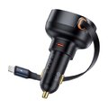 BASEUS adowarka samochodowa Typ C + zwijany kabel LightningPD3.0 QC4.0 3A 55W CCTXP-CC / C00057803111-00 czarna