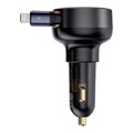 BASEUS adowarka samochodowa Typ C + zwijany kabel LightningPD3.0 QC4.0 3A 55W CCTXP-CC / C00057803111-00 czarna