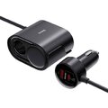 BASEUS adowarka samochodowa USB A + Typ C + 2 x gniazdo zapaliniczki PD 5A 30W C00455300121-00 czarna