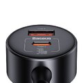 BASEUS adowarka samochodowa USB A + Typ C + 2 x gniazdo zapaliniczki PD 5A 30W C00455300121-00 czarna