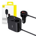 BASEUS adowarka samochodowa USB A + Typ C + 2 x gniazdo zapaliniczki PD 5A 30W C00455300121-00 czarna