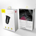 BASEUS adowarka samochodowa USB A + Typ C PD3.0 QC4.0 5A 30W CCALL-YS01 czarna