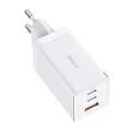 Baseus GaN5 Pro CCGP120202 65W szybka ładowarka sieciowa z 2 gniazdami USB-C PD oraz USB