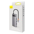 BASEUS HUB adapter przejściówka 6w1 Typ C na 3x USB3.0 / PD / HDMI 4K 60Hz / RJ45 szary WKWG080013/BS-OH100