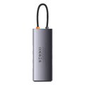 BASEUS HUB adapter przejściówka 7w1 Typ C na 3x USB3.0 / PD / 2x HDMI / RJ45 szary WKWG040113/BS-OH044